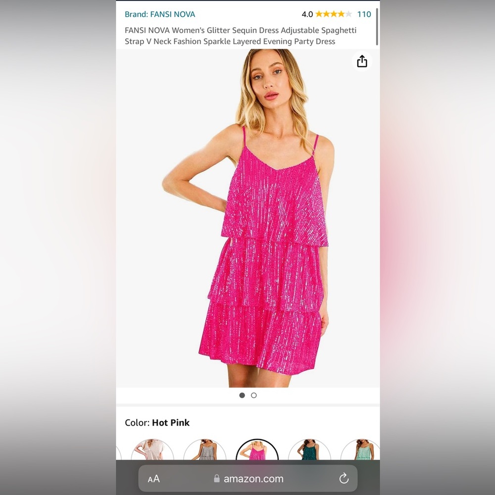 Amazon Fanzi Nova Pink Sequin Dress